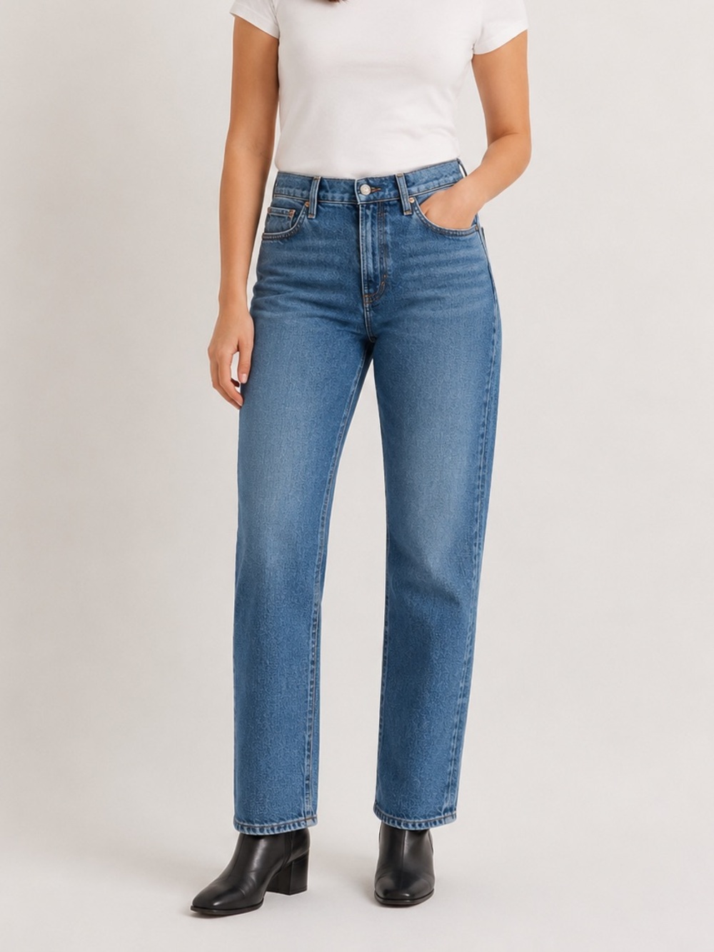 AGOLDE Toni Mid Rise Straight Leg Blue Wash Denim Jeans size 29